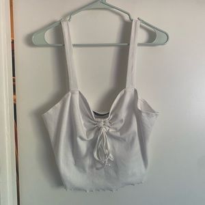 Cropped front bow tank top